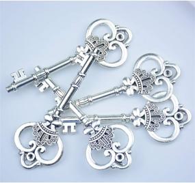 img 1 attached to 🔑 Aokbean 20pcs 3.3 Inch Antique Skeleton Keys Bulk Charms: Ideal for DIY Jewelry Making Crafts, Birthday & Wedding Party Favors - Vintage Style (Antique Silver)