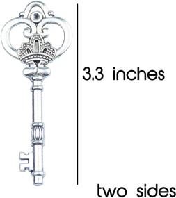 img 3 attached to 🔑 Aokbean 20pcs 3.3 Inch Antique Skeleton Keys Bulk Charms: Ideal for DIY Jewelry Making Crafts, Birthday & Wedding Party Favors - Vintage Style (Antique Silver)