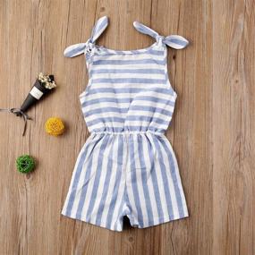 img 2 attached to 👧 Cute and Comfy Toddler Little Shoulder Jumpsuit Clothes for Girls' Clothing