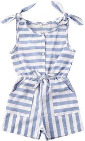 img 4 attached to 👧 Cute and Comfy Toddler Little Shoulder Jumpsuit Clothes for Girls' Clothing