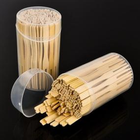 img 2 attached to 2 Pack 220 Pieces Bamboo Forks - Mini Food Picks for Banquets & Parties - Double Prong Cocktail Forks - Blunt-End - 3.5 Inches Total