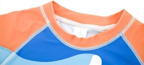 img 3 attached to 👶 Toddler Boys Swimsuit Set 2 Piece Rash Guard Trunk Swimwear Short Sleeve Swim Shirt Bathing Suit Set 2-6 Years
