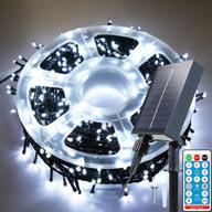 yaozhou solar string lights: 206.7ft 600led fairy lights for outdoor decoration with cool white, ip65 waterproof, and 8 lighting modes логотип