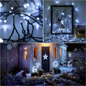 img 3 attached to YAOZHOU Solar String Lights: 206.7ft 600LED Fairy Lights for Outdoor Decoration with Cool White, IP65 Waterproof, and 8 Lighting Modes