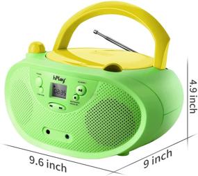 img 3 attached to GC04 Portable CD Player Boombox with AM FM Stereo Radio and LCD Display, Kids 📻 CD Player with Front Aux-in Port and Headphone Jack, AC or Battery Powered - Pastel Green