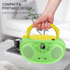 img 2 attached to GC04 Portable CD Player Boombox with AM FM Stereo Radio and LCD Display, Kids 📻 CD Player with Front Aux-in Port and Headphone Jack, AC or Battery Powered - Pastel Green