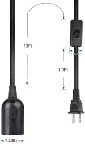 img 2 attached to 💡 Cable Matters 2-Pack Hanging Light Cord with Switch 15 ft: Black Pendant Light Cord with Cord and Socket