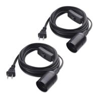 💡 cable matters 2-pack hanging light cord with switch 15 ft: black pendant light cord with cord and socket логотип