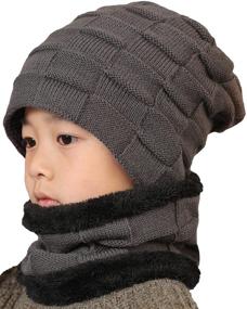 img 4 attached to Stay Warm and Cozy with WILKER Winter Knitted Fleece Lining Girls' Accessories for Cold Weather