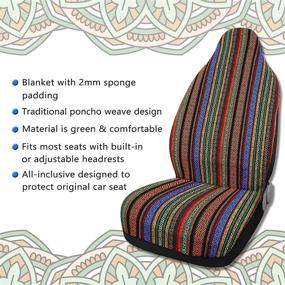 img 3 attached to 🚗 7pcs Ethnic Style Bucket Seat Cover for Car Automotive by uxcell