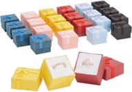 🎁 juvale 24-piece ring gift box set with bow - perfect for anniversaries, weddings, birthdays (available in 6 vibrant colors, size: 1.6 x 1.2 inches) логотип