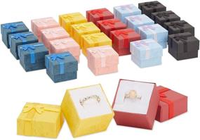 img 4 attached to 🎁 Juvale 24-Piece Ring Gift Box Set with Bow - Perfect for Anniversaries, Weddings, Birthdays (Available in 6 Vibrant Colors, Size: 1.6 x 1.2 inches)
