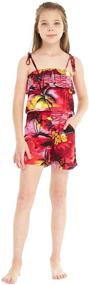 img 4 attached to Hawaiian Ruffle Jumpsuit Romper Sunset Girls' Clothing and Jumpsuits & Rompers
