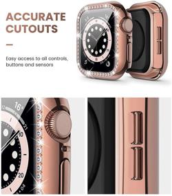 img 1 attached to [2PACK] Tensea For Apple Watch Case With Screen Protector 44Mm 40Mm 38Mm 42Mm Accessories Cell Phones & Accessories