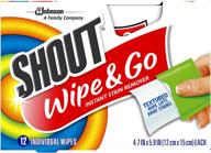 🧺 shout wipe and go instant stain remover (72 wipes), on-the-go laundry stain remover, pack of 6 logo