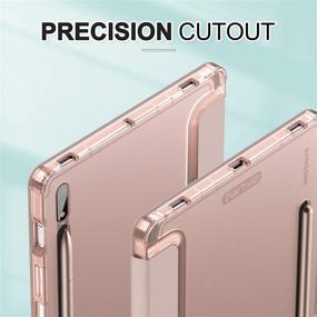 img 2 attached to Infiland Galaxy Tab S7 Case with S Pen 🌸 Holder: Smart Stand Cover with Frosted Translucent Back, Rose Gold