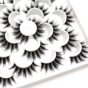 img 2 attached to 💃 High Volume Faux Mink False Eyelashes - 10 Pairs Value Pack, Handcrafted, Long and Thick, Soft and Reusable 3D Dramatic Glamour Lashes