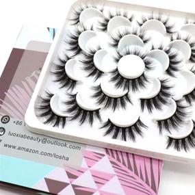 img 1 attached to 💃 High Volume Faux Mink False Eyelashes - 10 Pairs Value Pack, Handcrafted, Long and Thick, Soft and Reusable 3D Dramatic Glamour Lashes