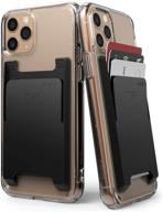 📱 ringke stick on wallet case for smartphones - adhesive slot card holder, minimalist slim hard sleeve for premium credit cards and cash - black logo