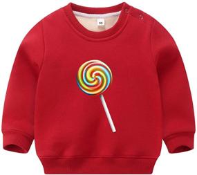 img 3 attached to Thermal Fleece Christmas Sweatshirts Pullover Girls' Clothing