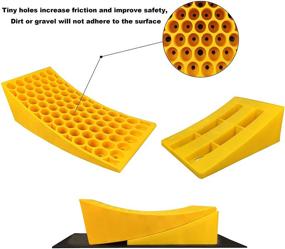 img 2 attached to Premium Heavy Duty RV Leveling Blocks Wheel Chocks – Rubber Non Slip Base (2 Pack Yellow) | Ideal for Travel Trailers, Cars, Campers, and Trucks
