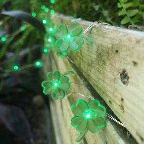 img 4 attached to JASHIKA 10ft St Patrick’s Day Decoration: Vibrant Irish Shamrock Lucky Clover String Lights with Remote Control & Timer - Perfect for Irish Bar, Costume Parade, and Home Decor