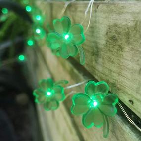 img 2 attached to JASHIKA 10ft St Patrick’s Day Decoration: Vibrant Irish Shamrock Lucky Clover String Lights with Remote Control & Timer - Perfect for Irish Bar, Costume Parade, and Home Decor