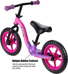 img 2 attached to 🚲 Albott Balance Bike - The Perfect Toddler Training Bike for 18 Months to 5 Years - 12" No-Pedal Bicycle with Footrest for Baby Children