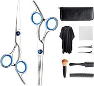 💇 professional hairdressing tools: hair cutting scissors kit with stainless steel 6.5 inches thinning shears - barber case, japanese quality for men, women, and kids - home razor edge hair trimmer set logo