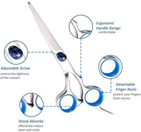 img 1 attached to 💇 Professional Hairdressing Tools: Hair Cutting Scissors Kit with Stainless Steel 6.5 Inches Thinning Shears - Barber Case, Japanese Quality for Men, Women, and Kids - Home Razor Edge Hair Trimmer Set