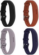 huadea compatible replacement for fitbit flex 2: 4 pack of watch buckle soft silicone wristbands logo