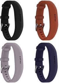 img 4 attached to Huadea Совместимые заменители для Fitbit Flex 2: 4-пак силиконовых ремешков со стандартной пряжкой для часов
