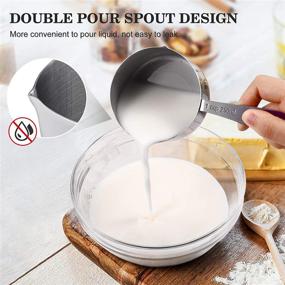 img 2 attached to 🥄 13-Piece Measuring Cups and Spoons Set - 5 Stainless Steel Measuring Cups with 6 Magnetic Measuring Spoons