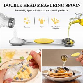 img 1 attached to 🥄 13-Piece Measuring Cups and Spoons Set - 5 Stainless Steel Measuring Cups with 6 Magnetic Measuring Spoons