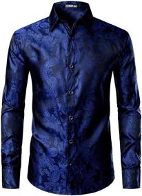 img 3 attached to 👔 ZEROYAA Emerald Paisley Jacquard Sleeve ZLCL28 Men's Clothing: Elevate Your Style with Paisley Pattern