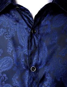 img 1 attached to 👔 ZEROYAA Emerald Paisley Jacquard Sleeve ZLCL28 Men's Clothing: Elevate Your Style with Paisley Pattern