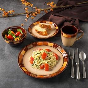 img 1 attached to 🍽️ Gibson Estebana 16 Piece Dinnerware Service: Elevate Your Dining Experience