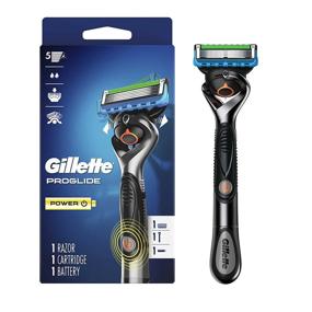 img 4 attached to Станок для бритья Gillette ProGlide Power для мужчин: идеальный опыт бритья с 1 станком, 1 запасным лезвием и 1 батарейкой