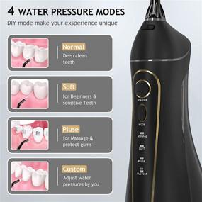 img 3 attached to 🦷 Powerful Cordless Water Dental Flosser for Braces & Bridges Care – IPX7 Waterproof, Rechargeable & Portable – 4 Modes, Teeth Cleaner Pick for Home & Travel Use