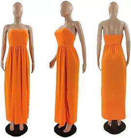 img 1 attached to Acelyn Sleeveless Strapless Dresses DL8083 Orange Women's Clothing