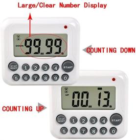 img 3 attached to WiseField Digital Kitchen Timer: Magnetic Countdown Up Alarm Timer with Large Screen and Direct Number Input