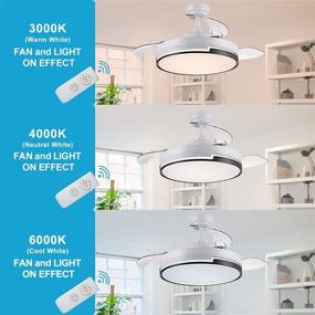 img 1 attached to 🔆 Enhanced Comfort and Convenience: 42 Inch Retractable Ceiling Fan with Lights, Remote Control, and 3-Speed Motor