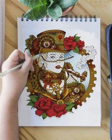 img 2 attached to 🎨 ColorIt – Книга для взрослых по мотивам стимпанк: 50 односторонних дизайнов, плотная гладкая бумага, твердая обложка, спиральное переплетение, напечатана в США - Цветной мир страниц для раскрашивания в стиле стимпанк.