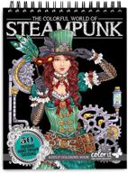 🎨 colorit – steampunk-inspired adult coloring book: 50 single-sided designs, thick smooth paper, lay flat hardback covers, spiral bound, printed in usa - colorful world of steampunk pages to color logo