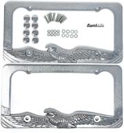 🦅 patriotic eagle license plate frame set with screws caps - front & back (2pcs) logo