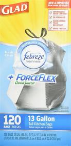img 1 attached to 🗑️ Glad Forceflex Odorshield Drawstring Kitchen Trash Bags 13 Gallon, Fresh Clean, 120 Count - Ultimate kitchen waste solution