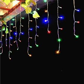 img 2 attached to Multicolor LED Dangling Icicle Lights by LONJY - 13FT 96 LEDs 8 Modes Twinkle Christmas String Lights for Indoor Outdoor Decoration