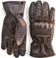 🧤 indie ridge large premium leather motorcycle gloves in brown - full gauntlet with touchscreen compatibility for mobile phone logo