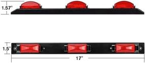 img 3 attached to 🚛 Catinbow LED ID Light Bar, 17” 3-Light, 9-LED Clearance, Surface Mount, Red Side Maker & Rear Light for Trailer Truck 12V