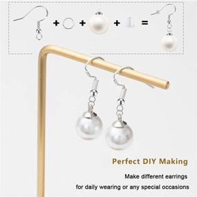 img 3 attached to 💎 150 Pairs of 925 Sterling Silver Earring Hooks - Fish Hook Ear Wires Set with 500pcs Hypoallergenic Earring Making Kit: Jump Rings and Clear Silicone Earring Backs Stoppers (Silver)